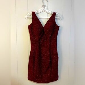 Red prom dress, maroon prom dress, wedding guest dress, short red dress,